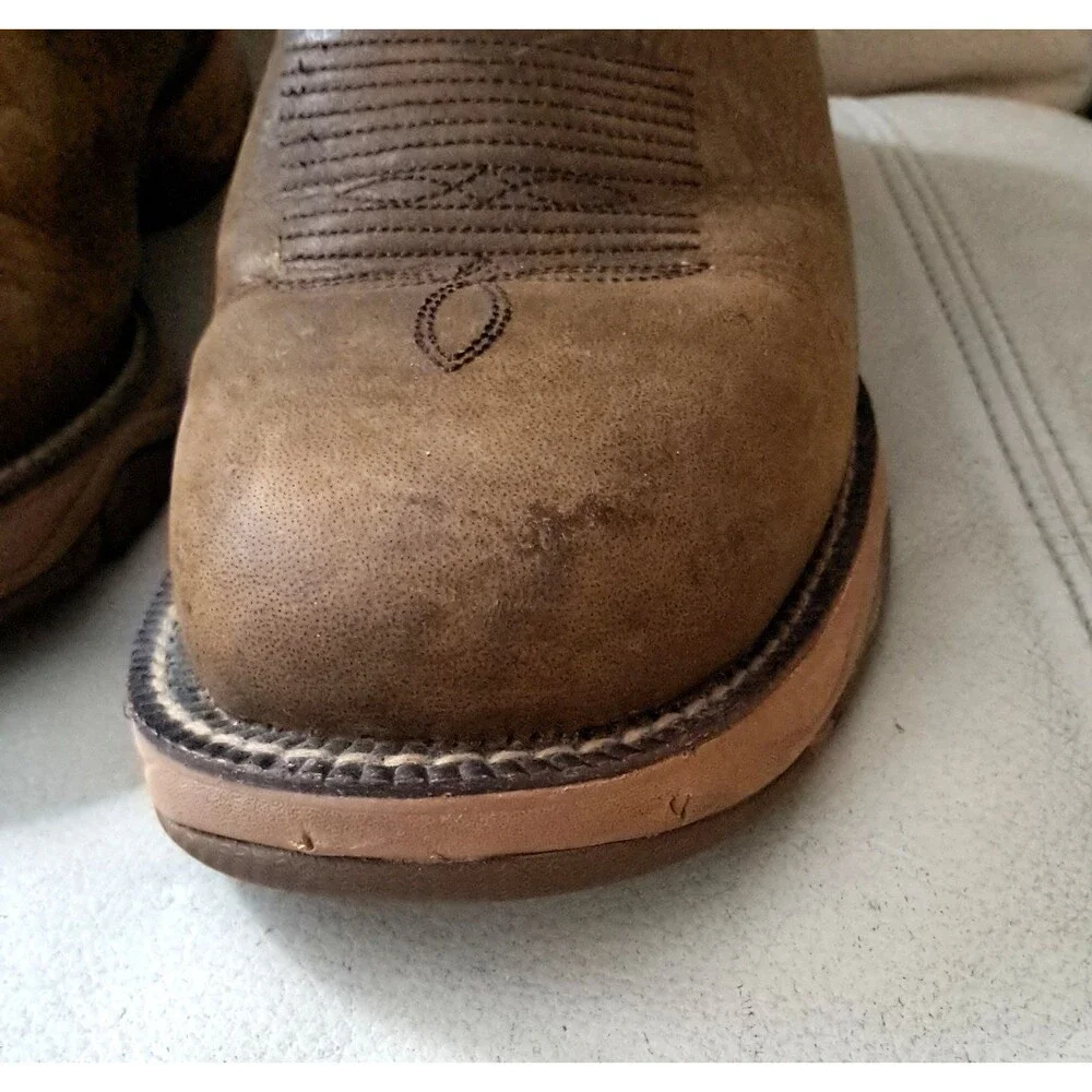 Tony Lama Mens 9D Boots River Tumbleweed Water Buffalo 11” Work Brown RR3370
